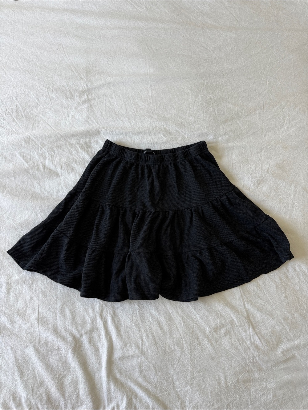 Women's Dark Grey Tiered Ruffle Skirt